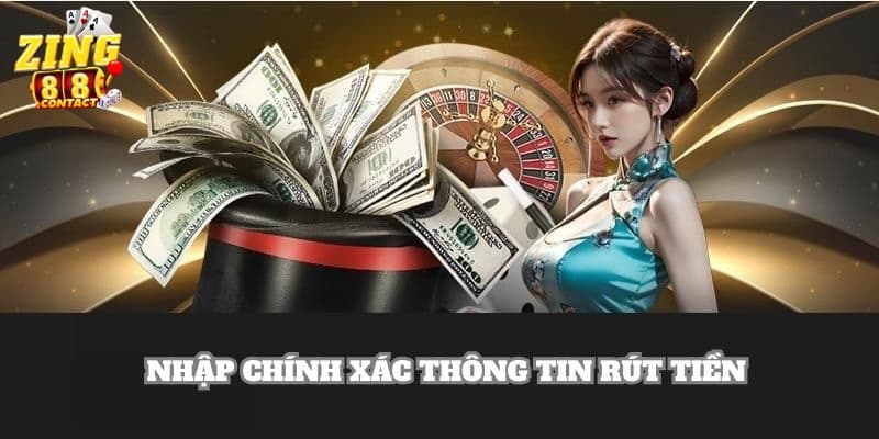 Hội viên cần phải điền thông tin để thực hiện rút tiền